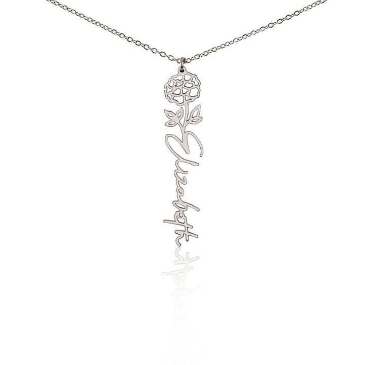 To My Bonus Daughter | We Are Family | Birth Flower Name Necklace