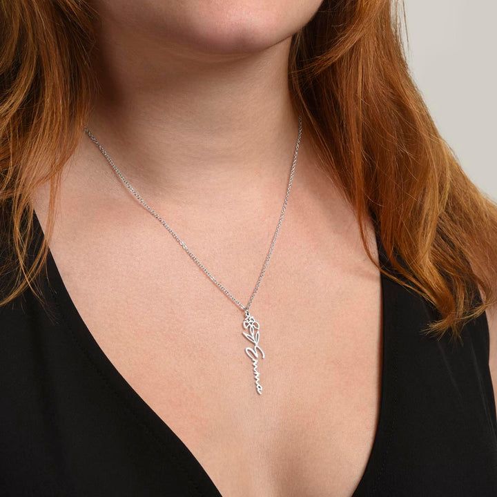To My Bonus Daughter | We Are Family | Birth Flower Name Necklace