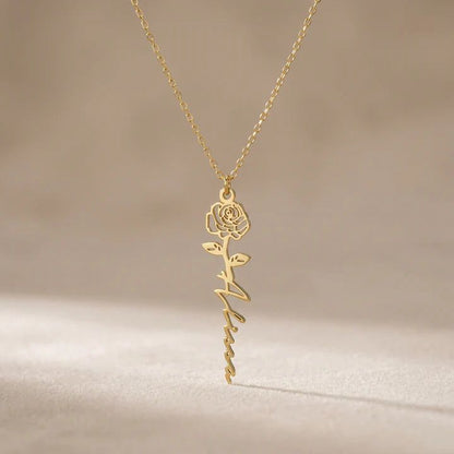 To My Bonus Daughter | We Are Family | Birth Flower Name Necklace